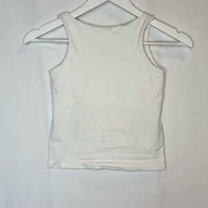 Free People Intimately White High Neck Tank Built in Bra Size M/L